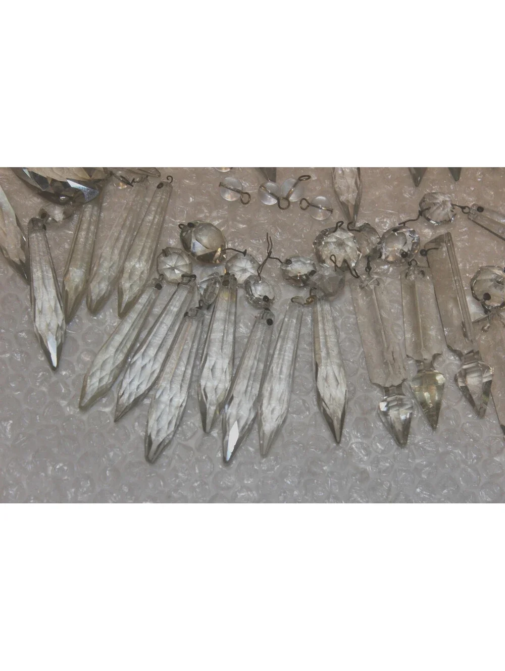 59 Vintage Chandelier Crystal Prisms Drops Octagons Lamp Parts Restoration Lot